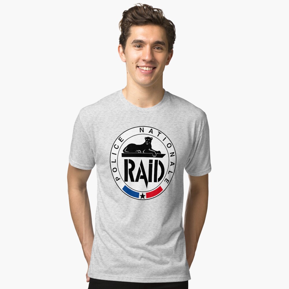 NATIONAL POLICE RAID Tri blend T Shirt