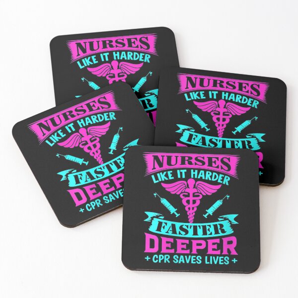Item preview, Womens Womens Nurses Like It Harder Faster Deeper CPR Funny Nurse V-Neck  designed and sold by CuthbertShop.