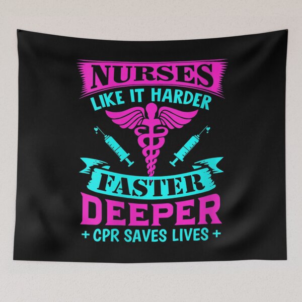 Item preview, Womens Womens Nurses Like It Harder Faster Deeper CPR Funny Nurse V-Neck  designed and sold by CuthbertShop.