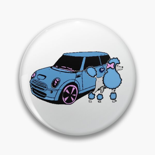 Item preview, blue poodle - original blue mini cooper - cute animal & car designed and sold by nasani.