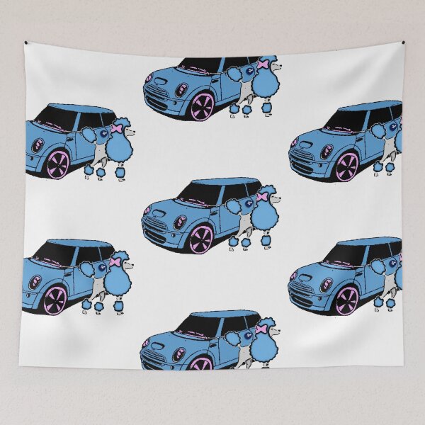 Item preview, blue poodle - original blue mini cooper - cute animal & car designed and sold by nasani.