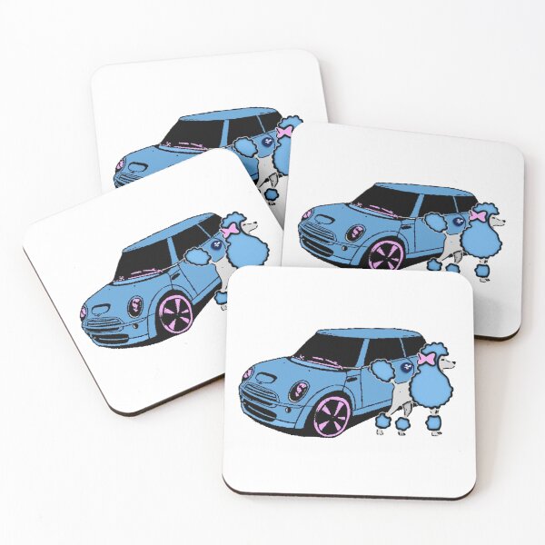 Item preview, blue poodle - original blue mini cooper - cute animal & car designed and sold by nasani.