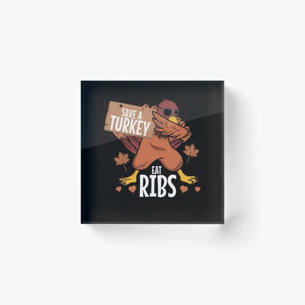 Item preview, Save a Turkey Eat Ribs - Thanksgiving Family Reunion Pullover Hoodie designed and sold by FideliaShop.