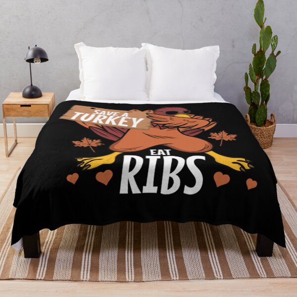 Item preview, Save a Turkey Eat Ribs - Thanksgiving Family Reunion Pullover Hoodie designed and sold by FideliaShop.