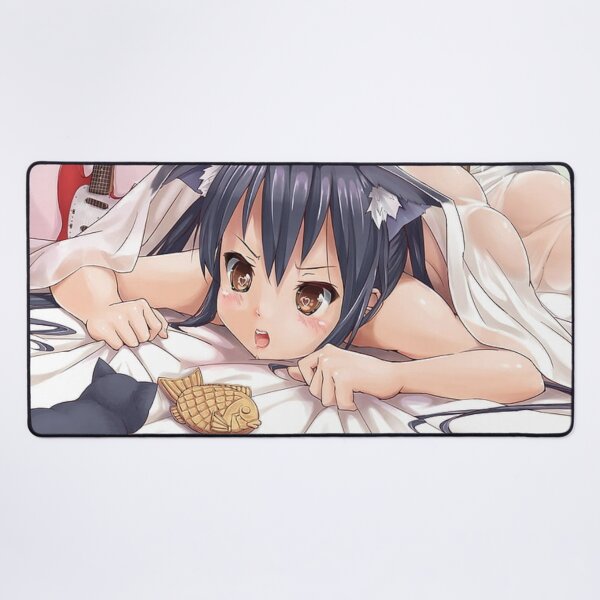 Nakano Azusa, K-ON!, neko loli, animal ears, in bed, anime Desk Mat