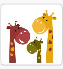 Happy cartoon Giraffes. Vector Illustration Sticker