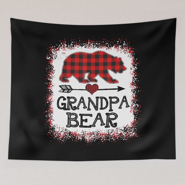 Item preview, Grandpa Bear Christmas Pajama Red Plaid Buffalo Long Sleeve  designed and sold by GerdaShop.