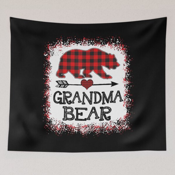 Item preview, Grandma Bear Christmas Pajama Red Plaid Buffalo Long Sleeve  designed and sold by GodivaShop.