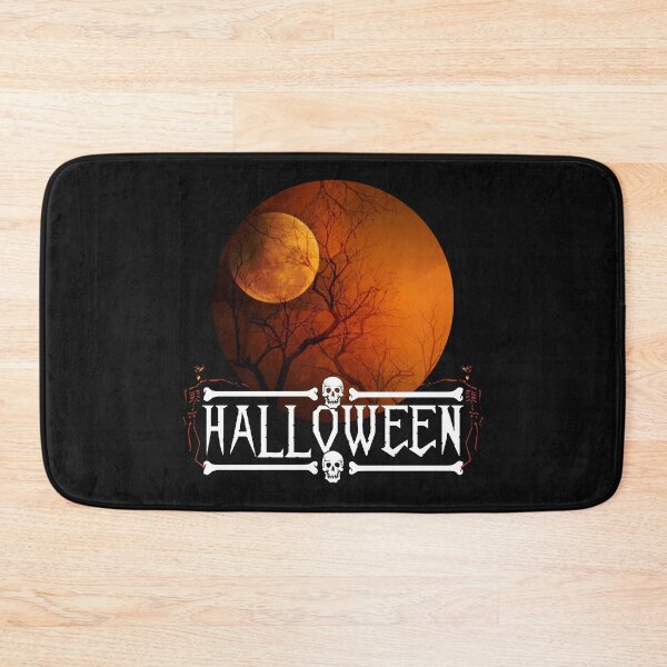 Item preview, Halloween Skeleton, Spooky Halloween Orange Moon night designed and sold by Click-Like.