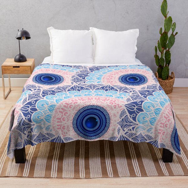 Item preview, Mati Evil Eye Round Floral Design Kiki Collection designed and sold by Yiorgos Designs.