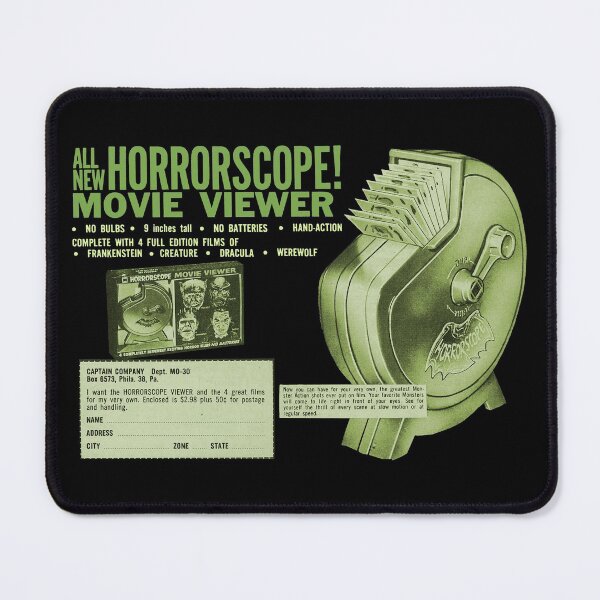 Item preview, HORRORSCOPE MOVIE VIEWER - ADVERT designed and sold by ThrowbackAds.