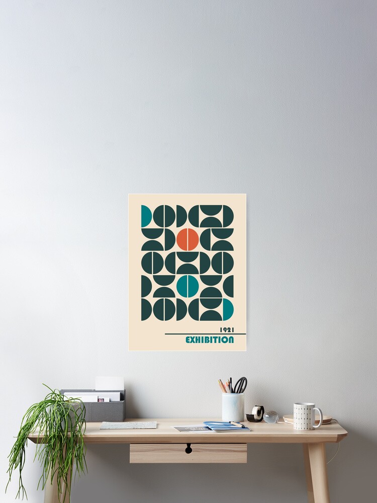 Bauhaus style print, Exhibition poster, Mid century modern