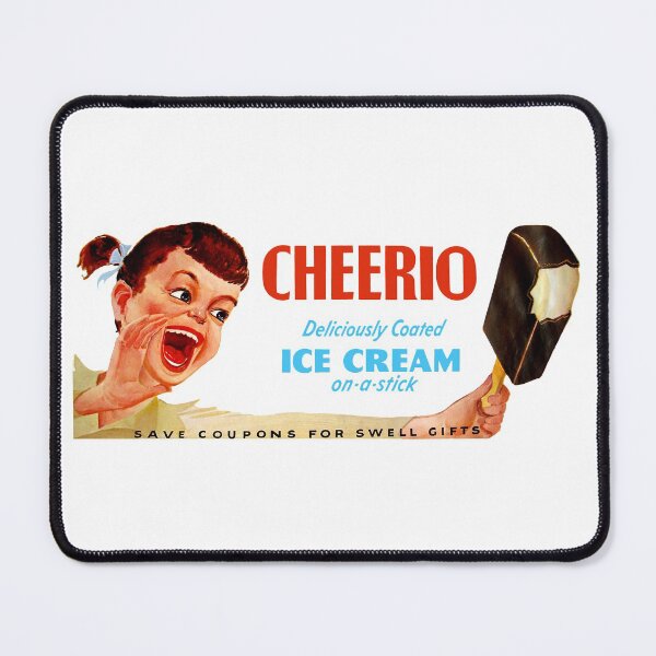 Item preview, CHEERIO ICE CREAM ON A STICK - ADVERT designed and sold by ThrowbackAds.