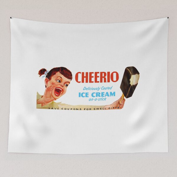 Item preview, CHEERIO ICE CREAM ON A STICK - ADVERT designed and sold by ThrowbackAds.