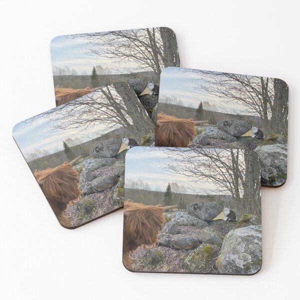 Item preview, Scottish Highland Cattle Calf and Cat 2831 designed and sold by SaarelaHighland.