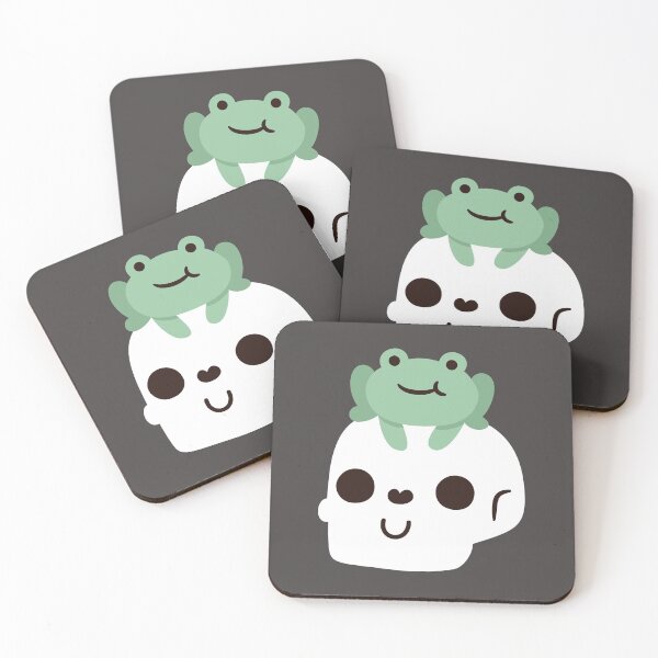 Item preview, Cute Frog on Happy Skull designed and sold by rustydoodle.