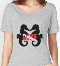Seahorse scuba diving Women's Relaxed Fit T-Shirt