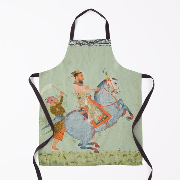 Item preview, Prince Mathu Singh of Jatoli on a Blue Horse Riding to Udaipur designed and sold by HinduArtGallery.