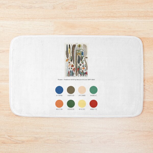 Item preview, Colour Palette of Plumes - Feathers (1900) by Adolphe Millot (1857-1921) designed and sold by CoffeewithAnh.