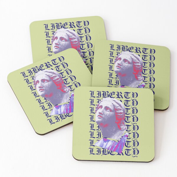 Item preview, Ancient Greek Sculpture with Blue Liberty Text designed and sold by koreatvtea.