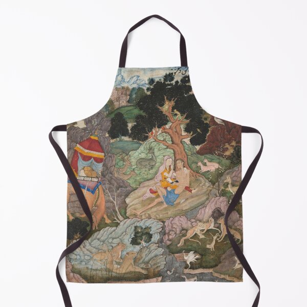 Item preview, Layla and Majnun in the Wilderness with Animals designed and sold by HinduArtGallery.