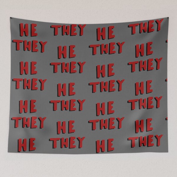 Item preview, he they red and black pronouns designed and sold by annoyingarts.