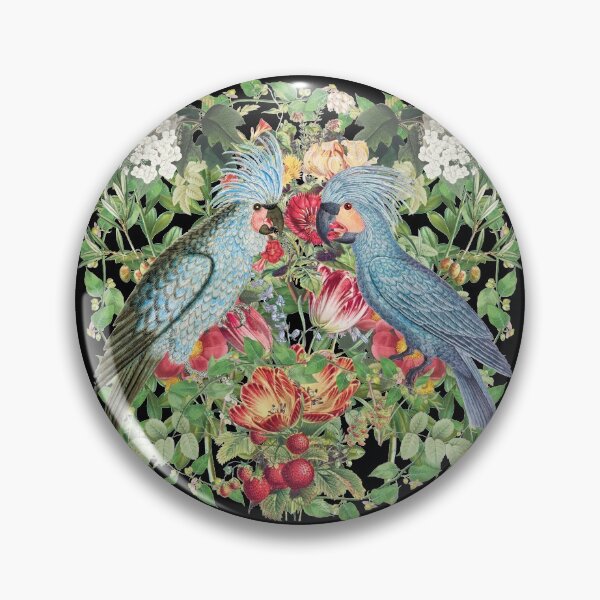 Item preview, Cool Blue Macaws Surrounded By Vintage Flowers And Nature designed and sold by TrulyEpoque.