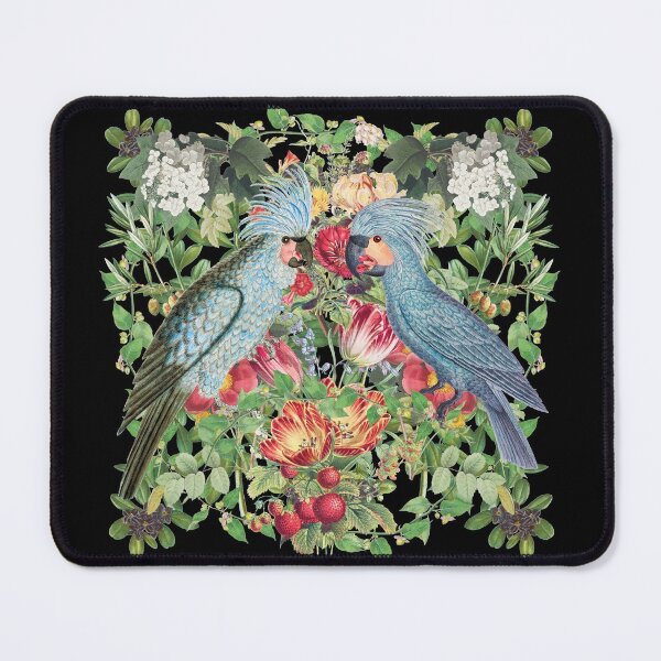 Item preview, Cool Blue Macaws Surrounded By Vintage Flowers And Nature designed and sold by TrulyEpoque.