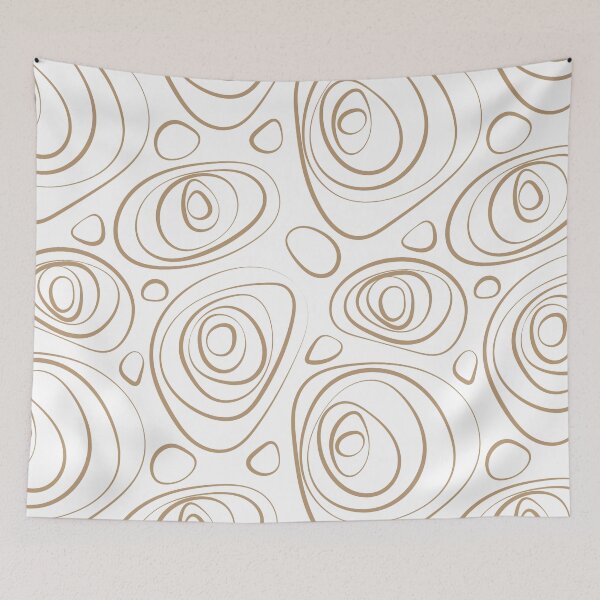 Item preview, Brown and White Wacky Retro Circle Pattern Coordinates w/ Sherwin Williams 2022 Popular Color Woven Wicker SW 9104 designed and sold by ColorOfTheYears.