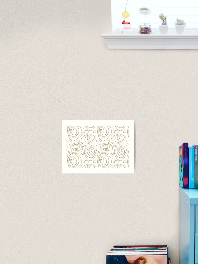 Thumbnail 2 von 3, Kunstdruck, Brown and White Wacky Retro Circle Pattern Coordinates w/ Sherwin Williams 2022 Popular Color Woven Wicker SW 9104 designt und verkauft von ColorOfTheYears.