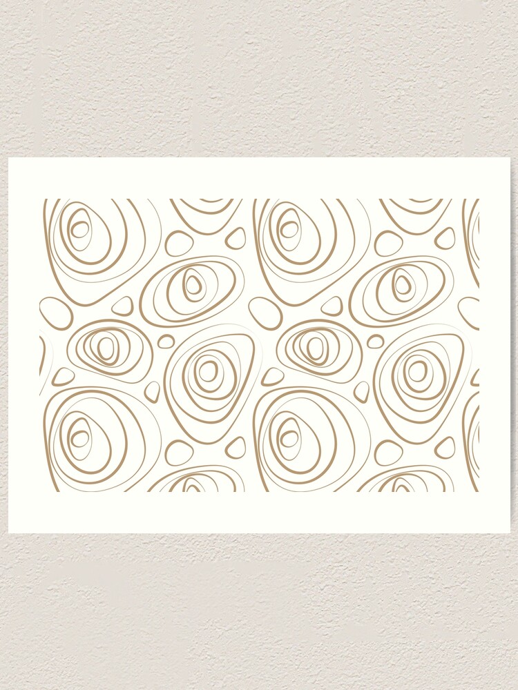 Thumbnail 1 von 3, Kunstdruck, Brown and White Wacky Retro Circle Pattern Coordinates w/ Sherwin Williams 2022 Popular Color Woven Wicker SW 9104 designt und verkauft von ColorOfTheYears.