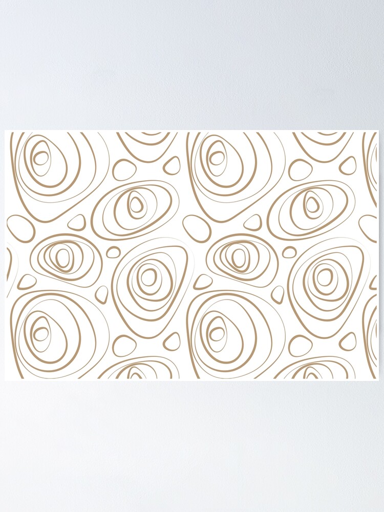 Thumbnail 1 von 3, Poster, Brown and White Wacky Retro Circle Pattern Coordinates w/ Sherwin Williams 2022 Popular Color Woven Wicker SW 9104 designt und verkauft von ColorOfTheYears.
