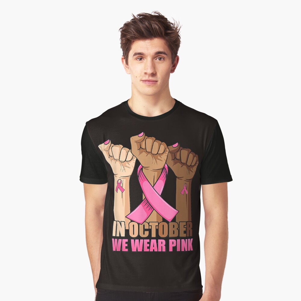 Hand Fist In October We Wear Pink Breast Cancer Awareness Month support  gifts Canvas Print / Canvas Art by Kevin Man - Fine Art America