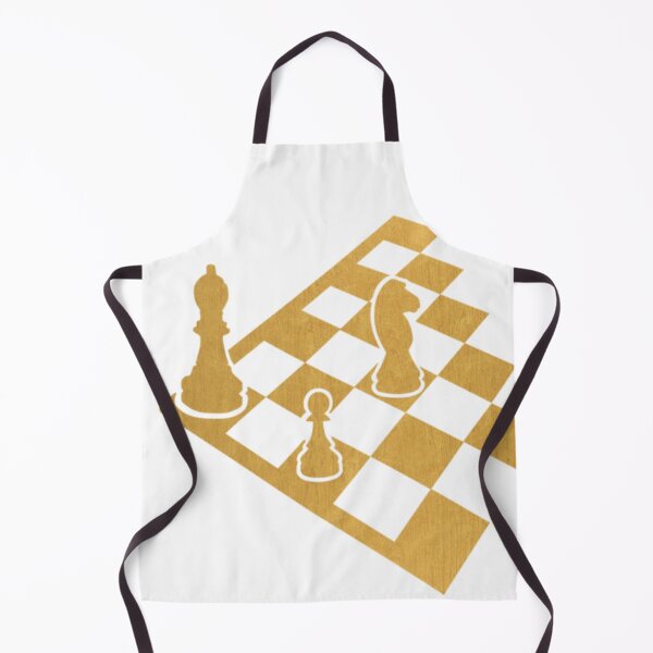 S894 Waist Apron Blue/White Chessboard 