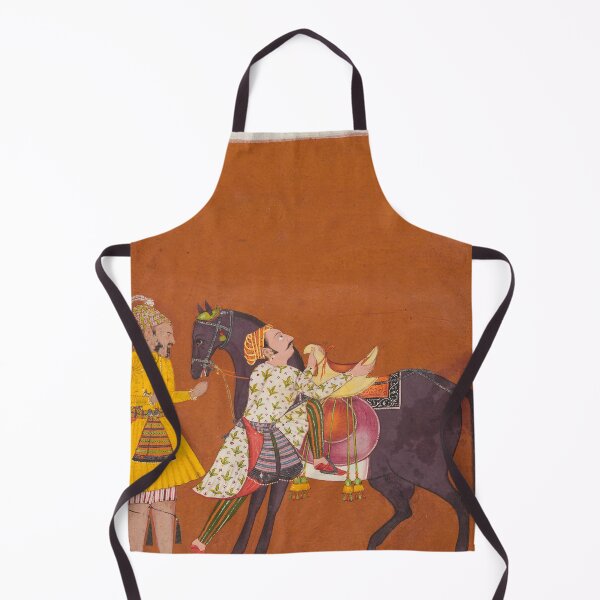 Item preview, A Warrior Mounting a Held Horse designed and sold by HinduArtGallery.