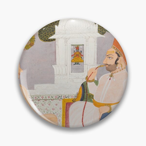 Item preview, A Rathor Noble Visiting a Holy Man at a Vishnu Shrine designed and sold by HinduArtGallery.