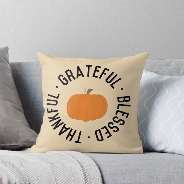 Item preview, Thankful grateful and blessed Fall watercolor pumpkin | Happy fall | Thanksgiving gifts designed and sold by Violet Treasures.
