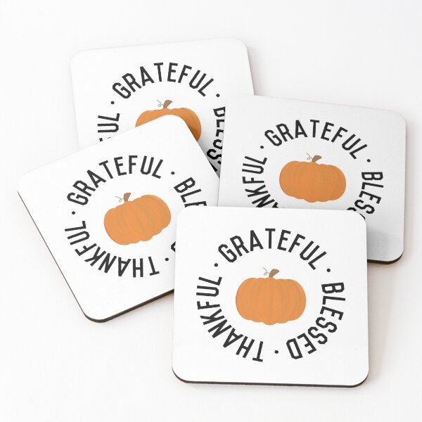 Item preview, Thankful grateful and blessed Fall watercolor pumpkin | Happy fall | Thanksgiving gifts designed and sold by Violet Treasures.