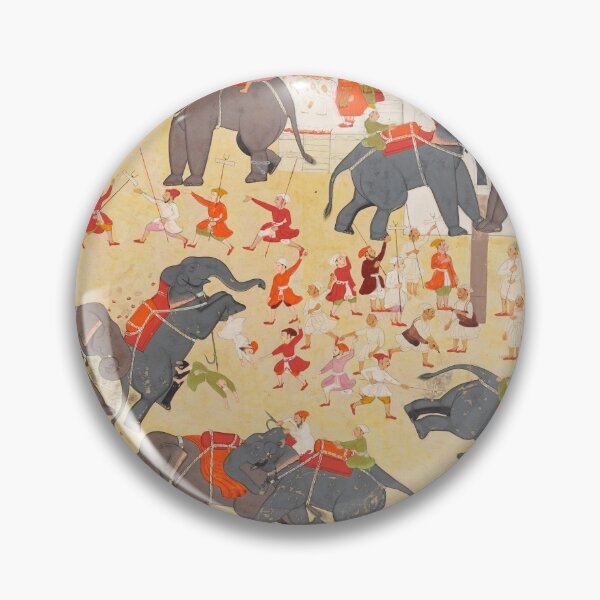 Item preview, Maharana Raj Singh Observing an Elephant Fight designed and sold by HinduArtGallery.
