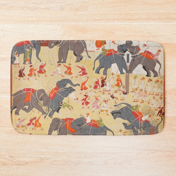 Item preview, Maharana Raj Singh Observing an Elephant Fight designed and sold by HinduArtGallery.