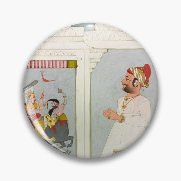 Aperçu de l'œuvre Thakur Ajit Singh vénère la déesse créée et vendue par HinduArtGallery.