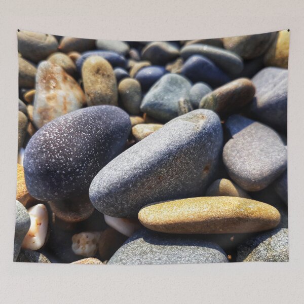 Item preview, Beach Pebbles Greys Vintage Yellow Colors designed and sold by Beachy.