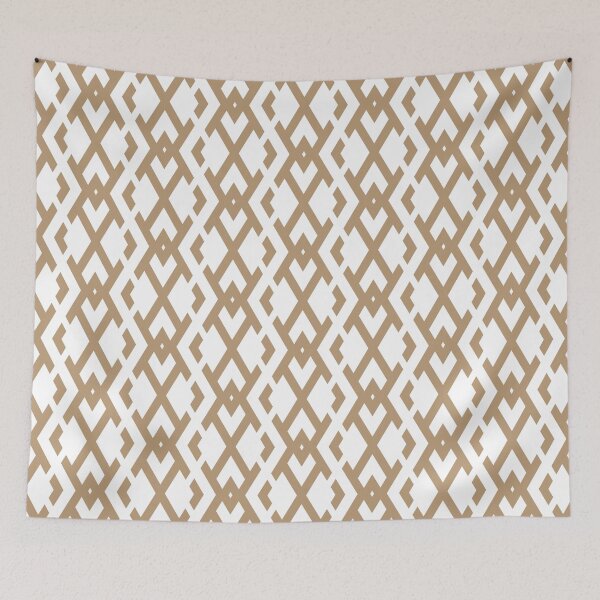Item preview, Brown and White Vertical Zig Zag Pattern Coordinates w/ Sherwin Williams 2022 Popular Color Woven Wicker SW 9104 designed and sold by ColorOfTheYears.