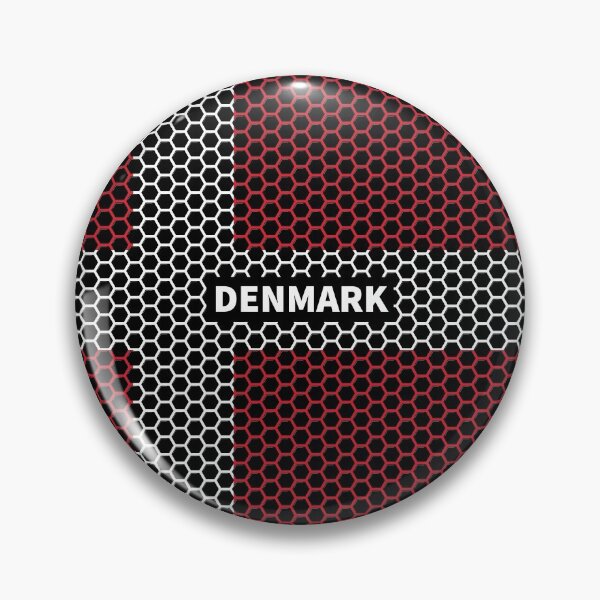 Item preview, Denmark Flag With Honeycomb Design designed and sold by RaybenMedia.