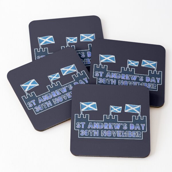 Item preview, St Andrew's Day Scottish holiday 30th November flags castle designed and sold by SolidEarthArt.