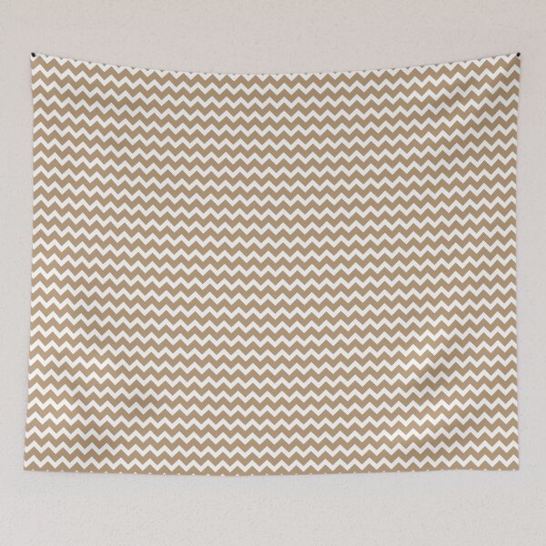 Item preview, Brown and White Chevron Zig Zag Line Pattern Coordinates w/ Sherwin Williams 2022 Popular Color Woven Wicker SW 9104 designed and sold by ColorOfTheYears.