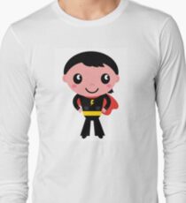 Cute young Super hero boy. Vector Illustration Long Sleeve T-Shirt