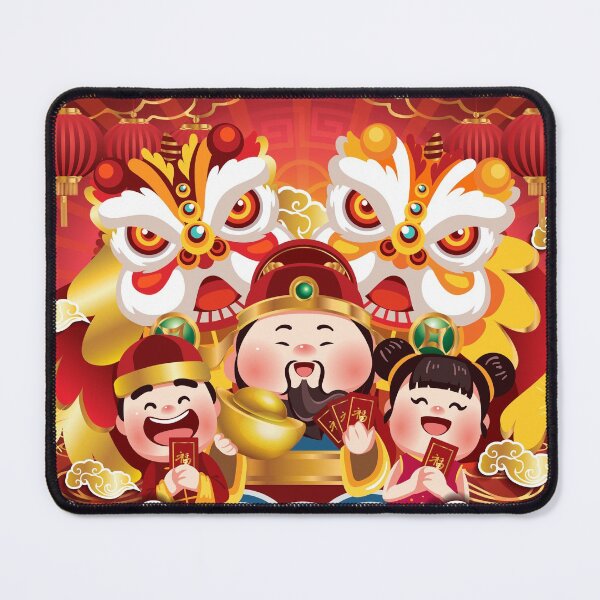 Item preview, Colorful Chinese New Year lions & people designed and sold by HolidayBug.