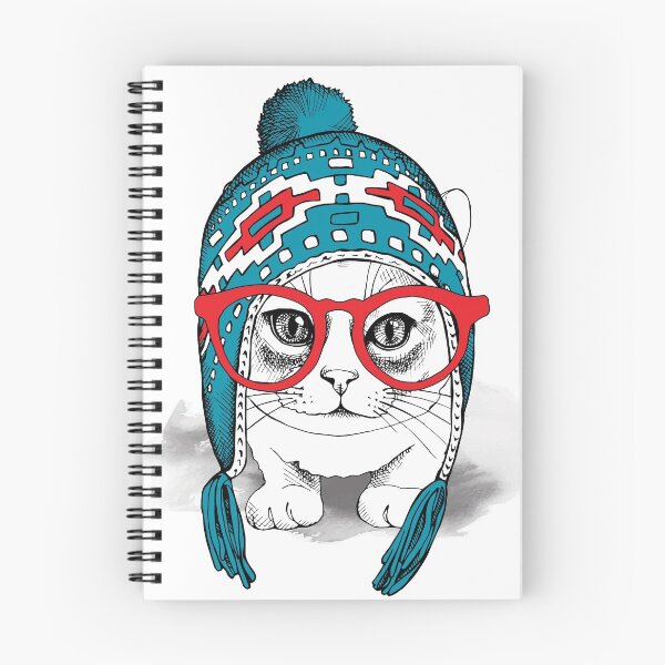 Artikelvorschau, NETTE KATZE MIT BLAUEM HUT UND ROTER GLÄSER entworfen und verkauft von MIDAS05.
