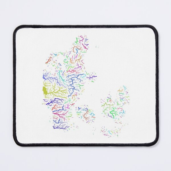 Item preview, Denmark River Basin Map in Rainbow Colours with White Background designed and sold by GrasshopperGeo.